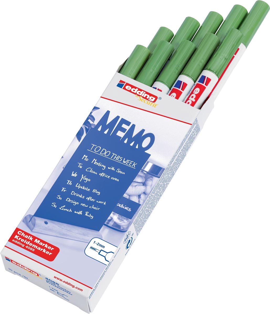 Krijtstift  edding  by Securit 4085 rond 1-2mm groen metallic | 10 stuks